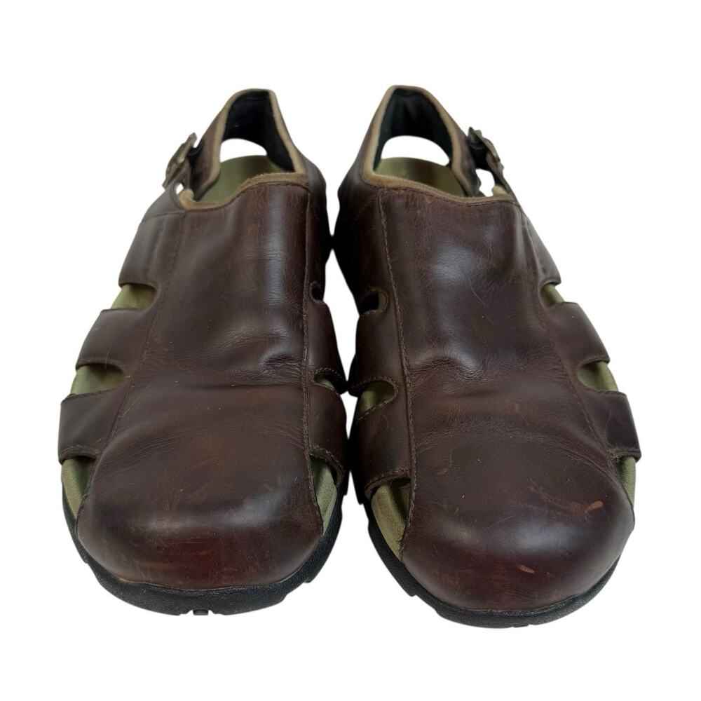 Teva Men's 11 Fisherman Leather Sandals Graphite Brown Waterproof Shoes 6593